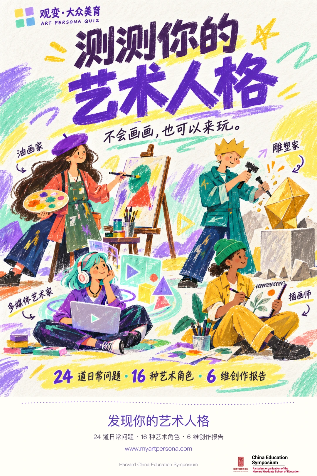 艺术人格测试游戏海报，无二维码版